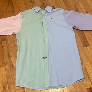 Vineyard Vines Green and Blue Button Down Shirt